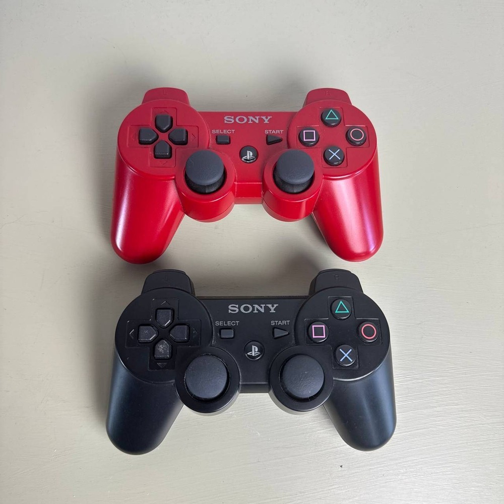 Sony DualShock 3 Playstation 3 Controllers Lot 2 Black Red Wireless OEM